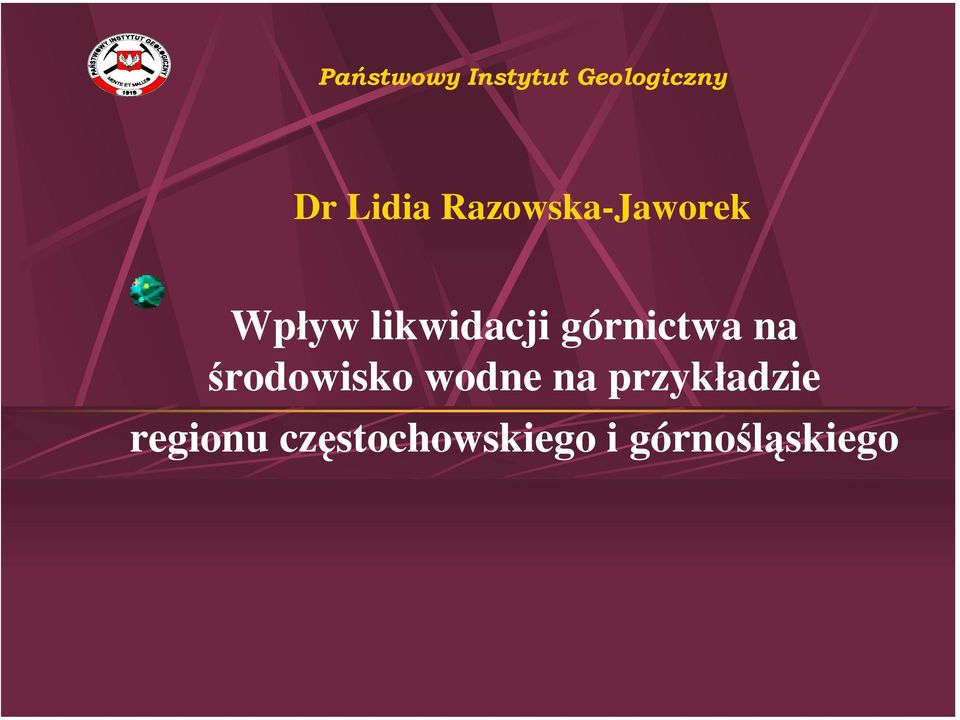 górnictwa na środowisko wodne na