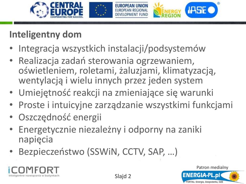 Umiejętność reakcji na zmieniające się warunki Proste i intuicyjne zarządzanie wszystkimi funkcjami