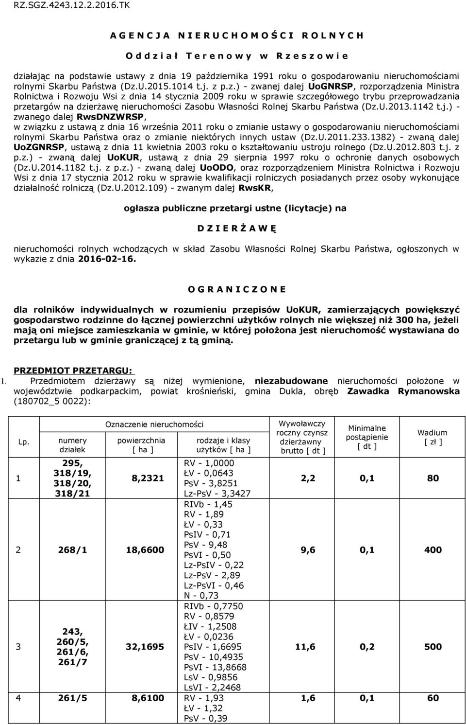 nieruchomościami rolnymi Skarbu Państwa (Dz.