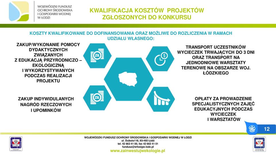 PROJEKTUWNIOSKÓW TRANSPORT UCZESTNIKÓW WYCIECZEK TRWAJĄCYCH DO 3 DNI ORAZ TRANSPORT NA JEDNODNIOWE WARSZTATY TERENOWE NA OBSZARZE WOJ.