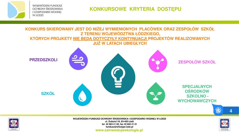 NIE BĘDĄ DOTYCZYŁY KONTYNUACJI PROJEKTÓW REALIZOWANYCH JUŻ W LATACH UBIEGŁYCH