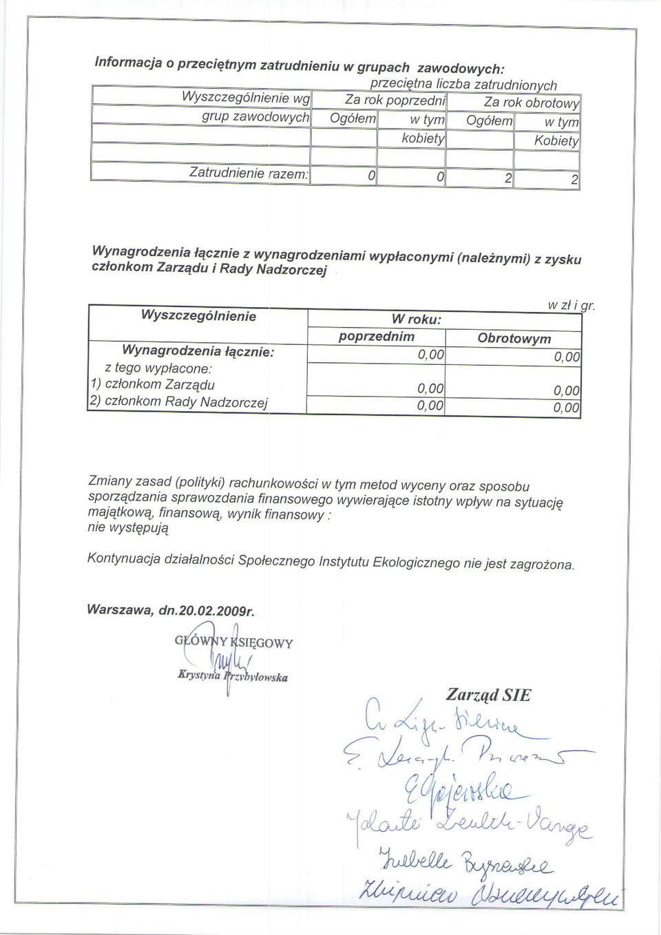 wyptacone: 1) cztonkom Zarzqdu 2) czlonkom Rady Nadzorczej W roku: w zli popnednim Obrotowym 0,04 0,0a 0,00 0,00 0,0a 0,04 Zmiany zasad (polityki) rachunkowo1ci w