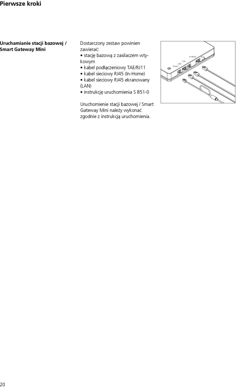 (In-Home) kabel sieciowy RJ45 ekranowany (LAN) instrukcję uruchomienia S 851-0 Line LAN Power