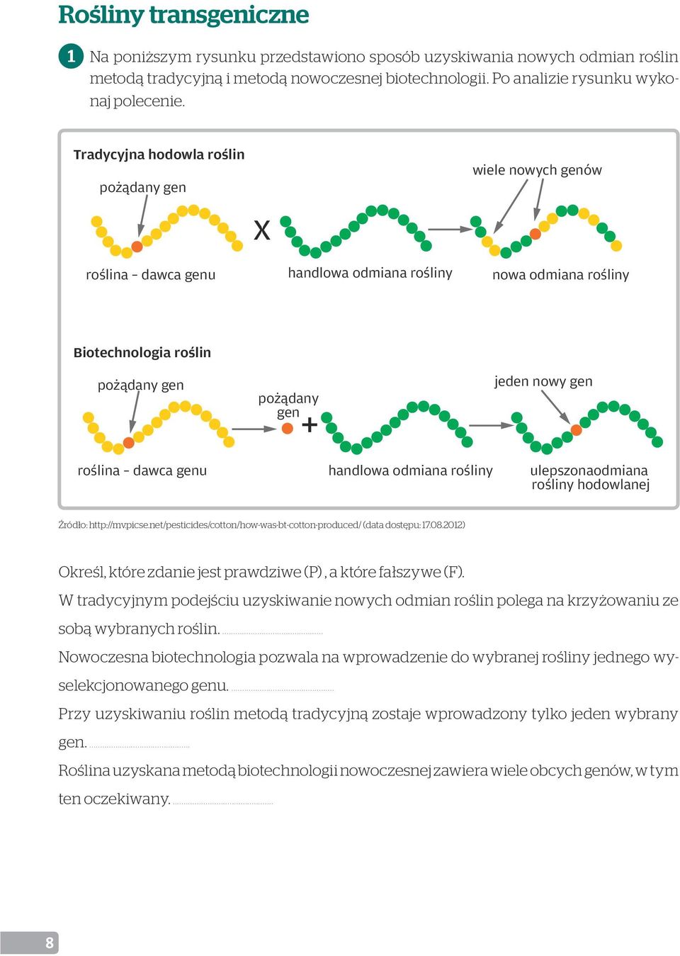 dawca genu handlowa odmiana rośliny ulepszonaodmiana rośliny hodowlanej Źródło: http://mv.picse.net/pesticides/cotton/how-was-bt-cotton-produced/ (data dostępu: 17.08.