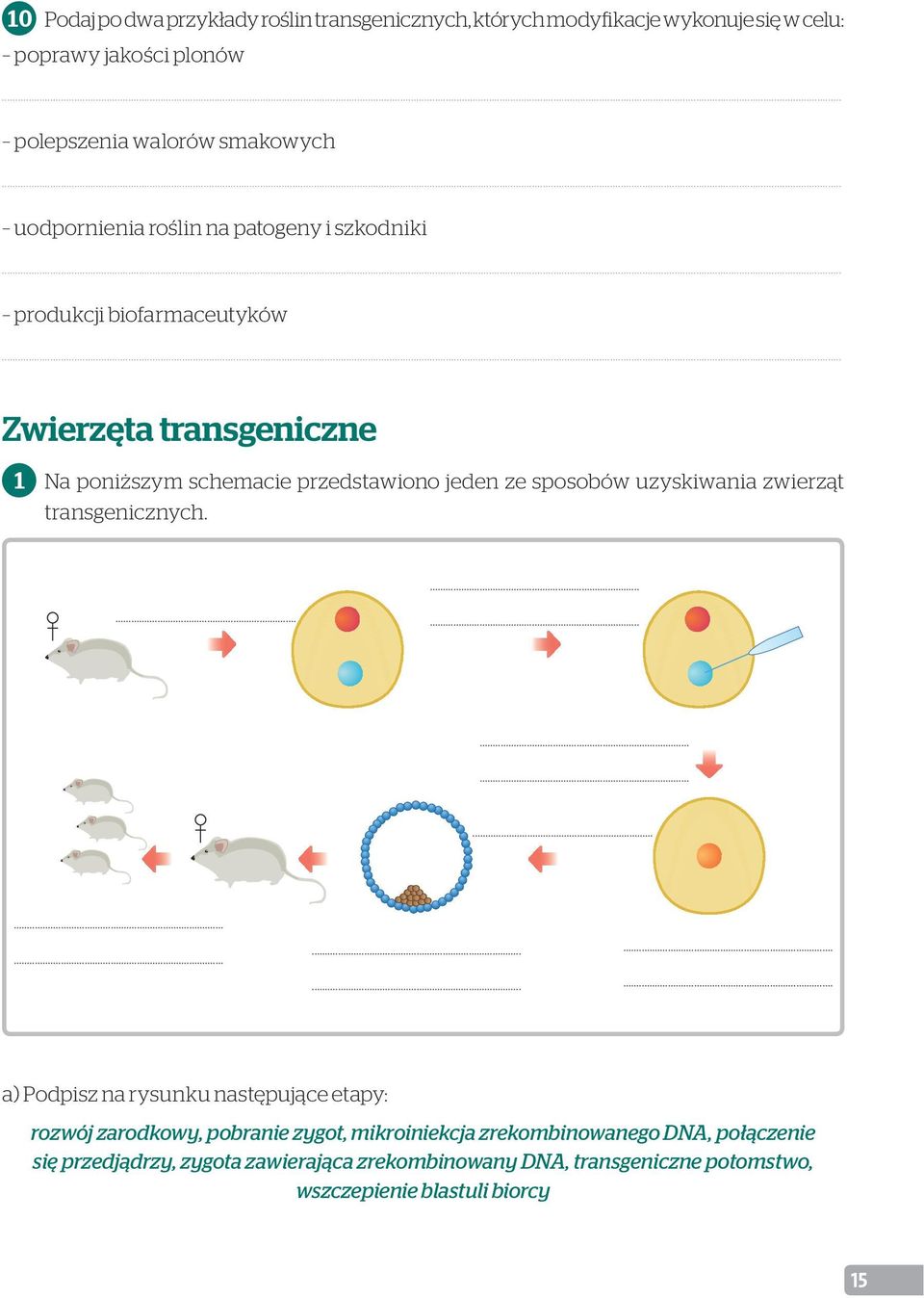 sposobów uzyskiwania zwierząt transgenicznych.