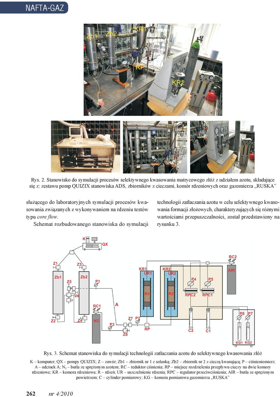 gazomierza RUSKA służącego do laboratoryjnych symulacji procesów kwasowania związanych z wykonywaniem na rdzeniu testów typu core flow.