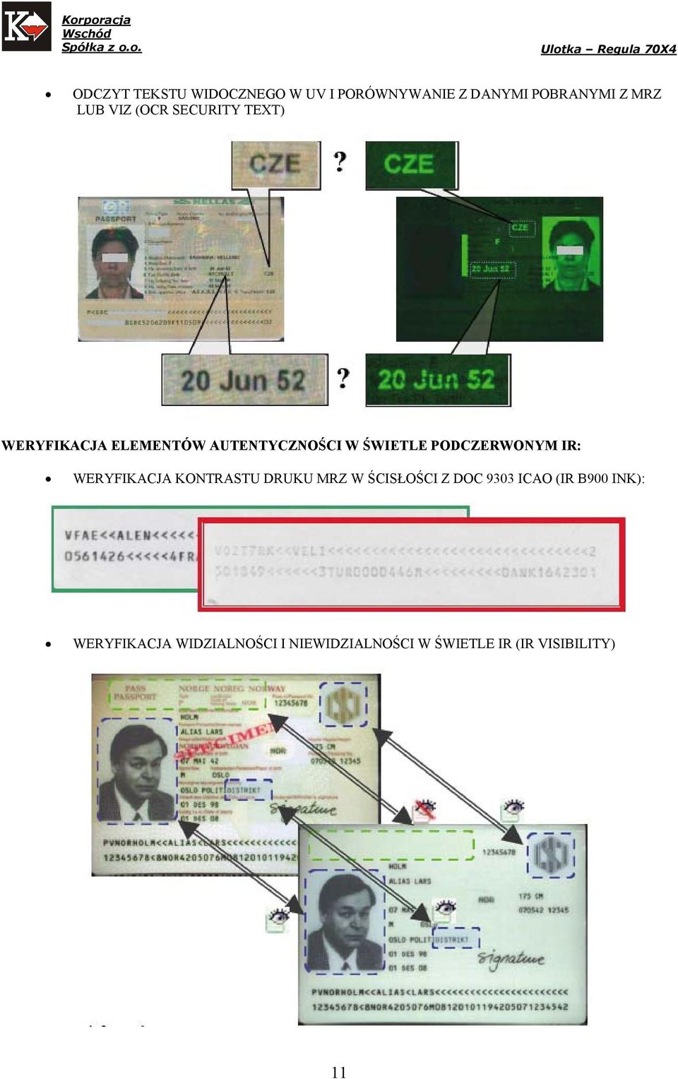 PODCZERWONYM IR: WERYFIKACJA KONTRASTU DRUKU MRZ W ŚCISŁOŚCI Z DOC 9303 ICAO