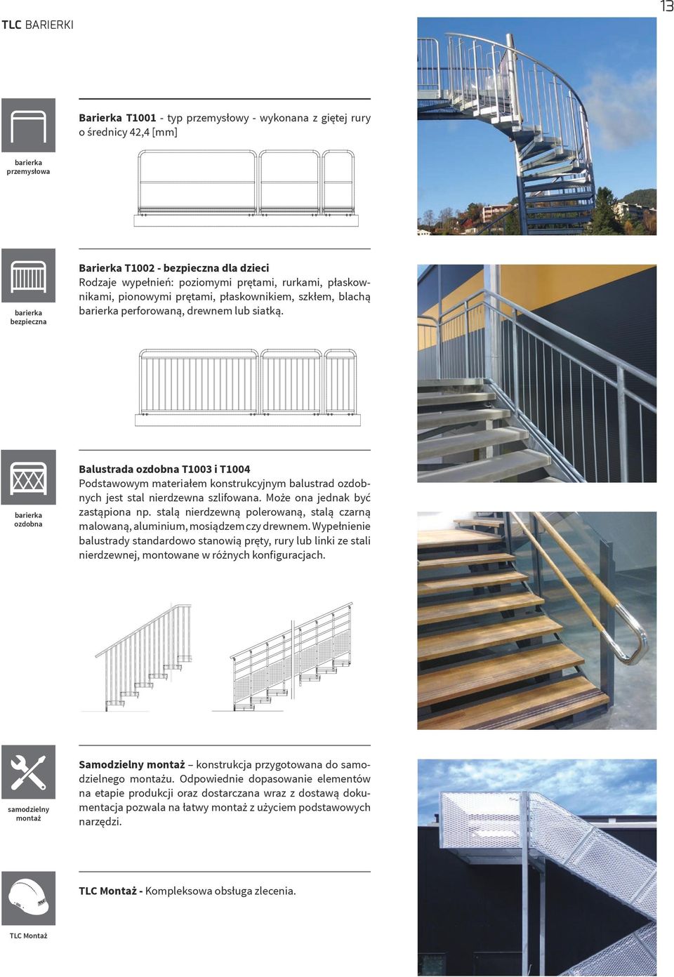 ozdobna Balustrada ozdobna T1003 i T1004 Podstawowym materiałem konstrukcyjnym balustrad ozdobnych jest stal nierdzewna szlifowana. Może ona jednak być zastąpiona np.