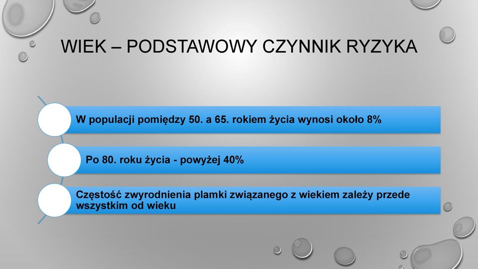 roku życia - powyżej 40% Częstość zwyrodnienia