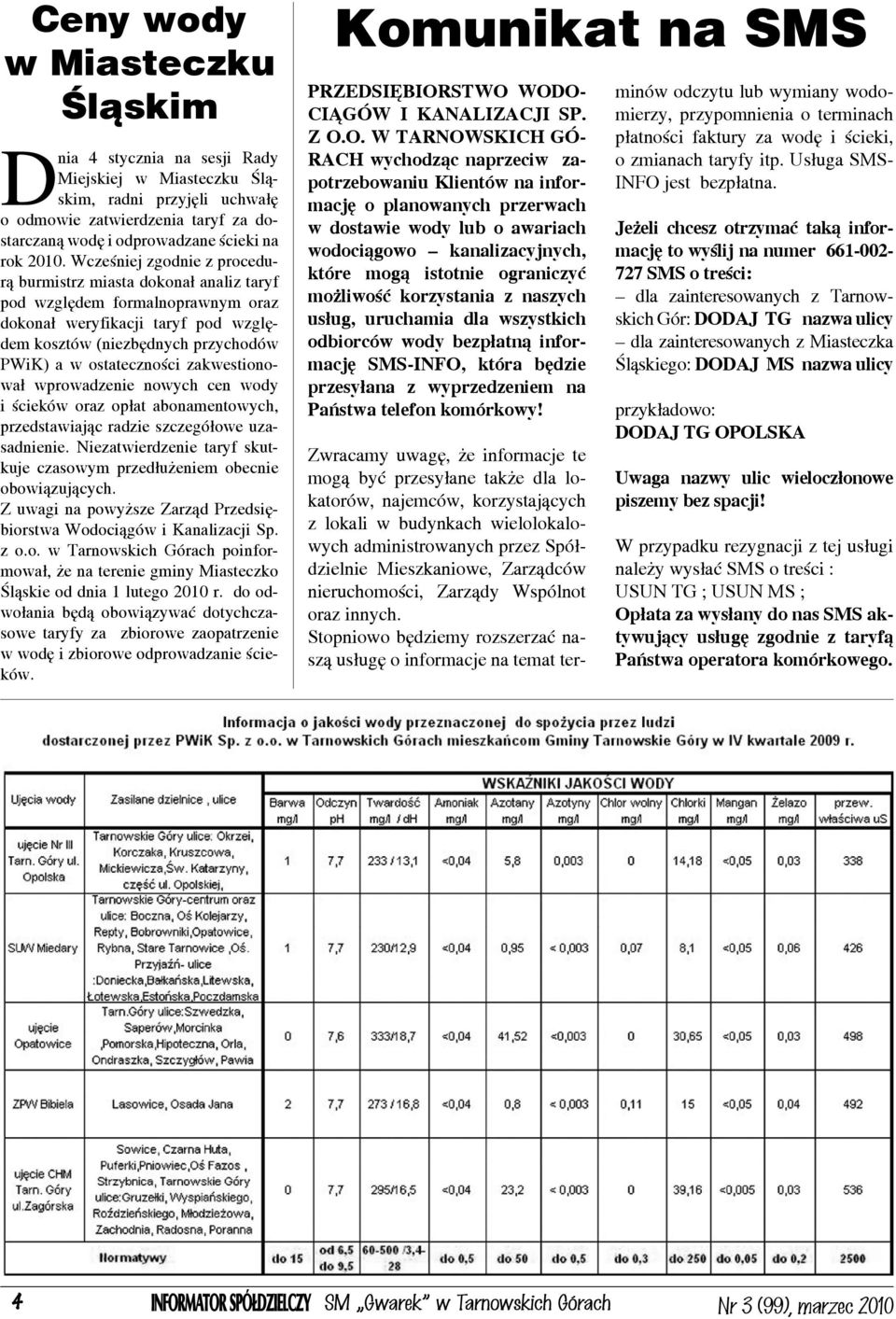 zakwestionował wprowadzenie nowych cen wody i ścieków oraz opłat abonamentowych, przedstawiając radzie szczegółowe uzasadnienie.