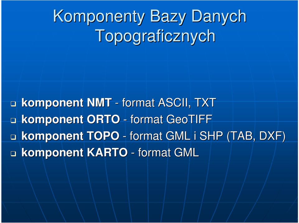 ORTO - format GeoTIFF komponent TOPO -