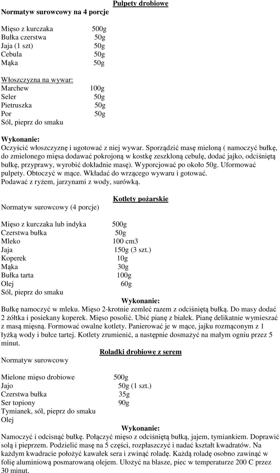 Uformować pulpety. Obtoczyć w mące. Wkładać do wrzącego wywaru i gotować. Podawać z ryżem, jarzynami z wody, surówką.