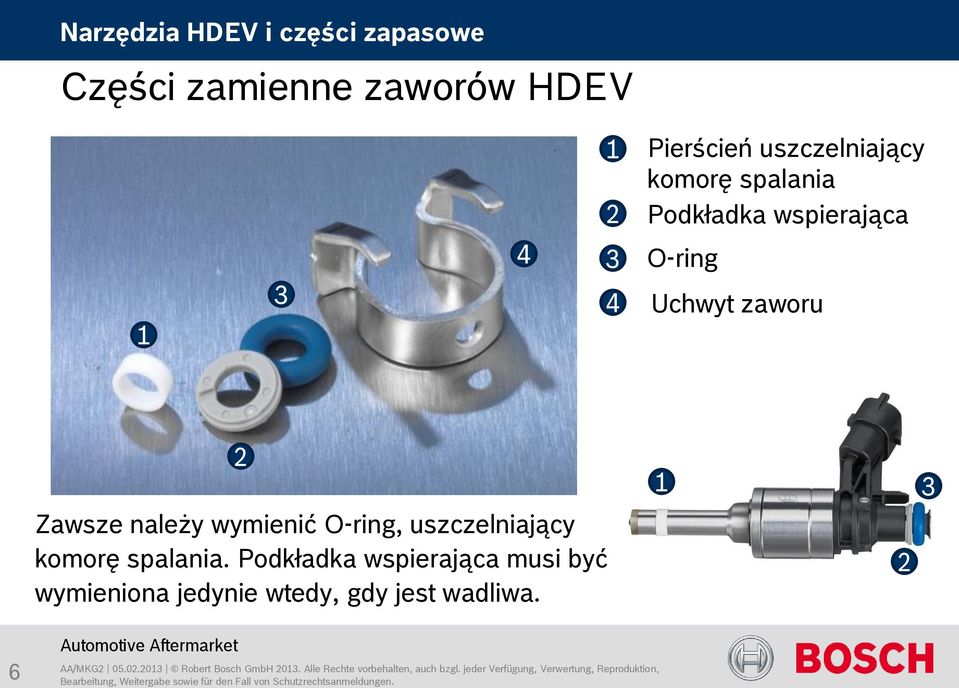 Zawsze należy wymienić O-ring, uszczelniający komorę spalania.