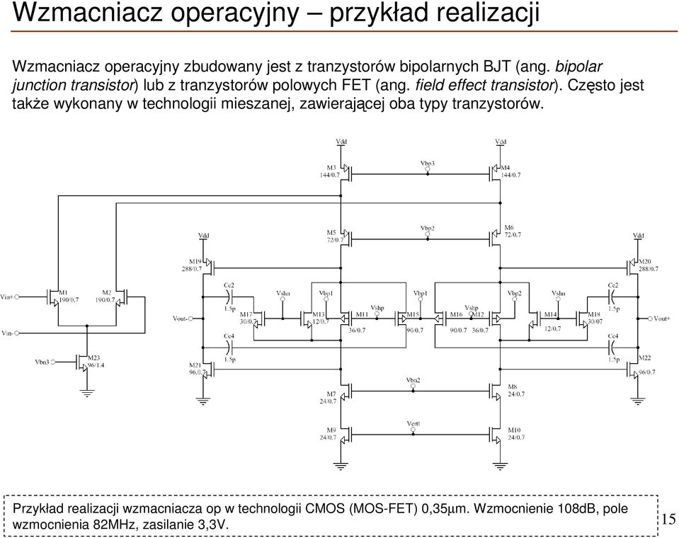 Często jest także wykonany w technologii mieszanej, zawierającej oba typy tranzystorów.