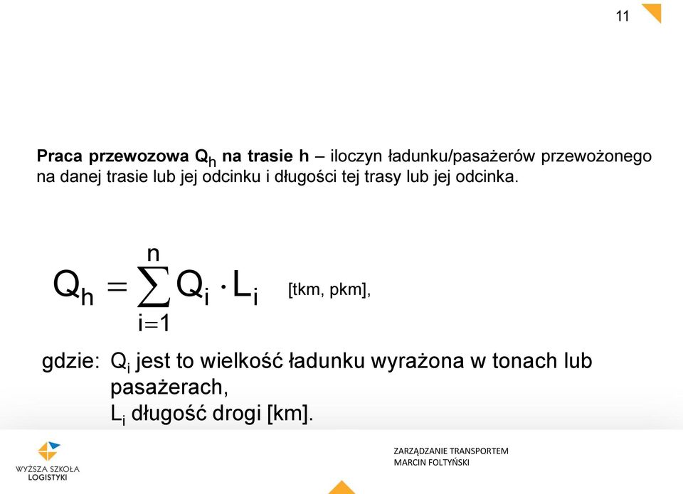 trasy lub jej odcinka.