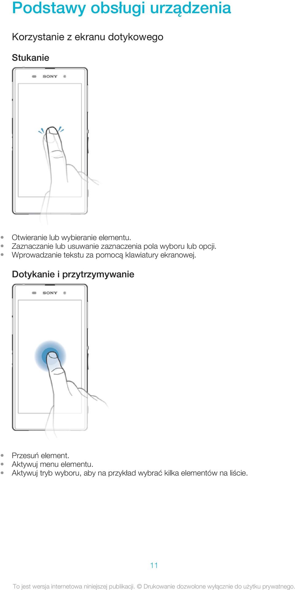 Wprowadzanie tekstu za pomocą klawiatury ekranowej.