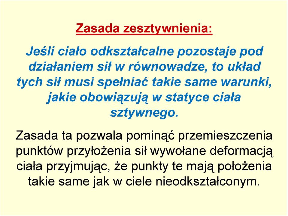 statyce ciała sztywnego.