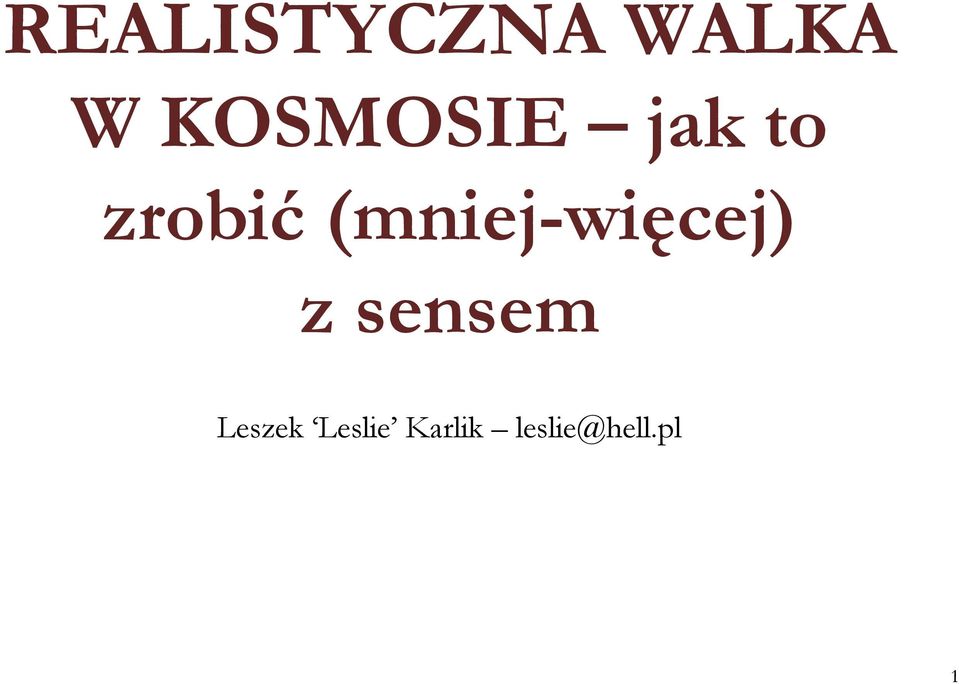 (mniej-więcej) z sensem