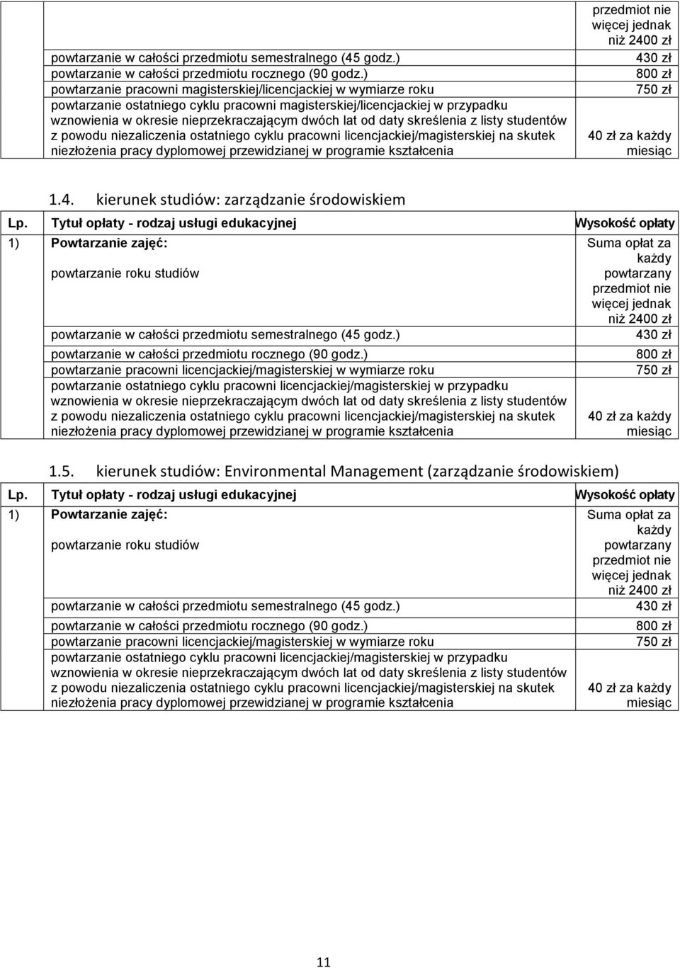 daty skreślenia z listy studentów z powodu niezaliczenia ostatniego cyklu pracowni licencjackiej/magisterskiej na skutek niezłożenia pracy dyplomowej przewidzianej w programie kształcenia niż 2400 zł