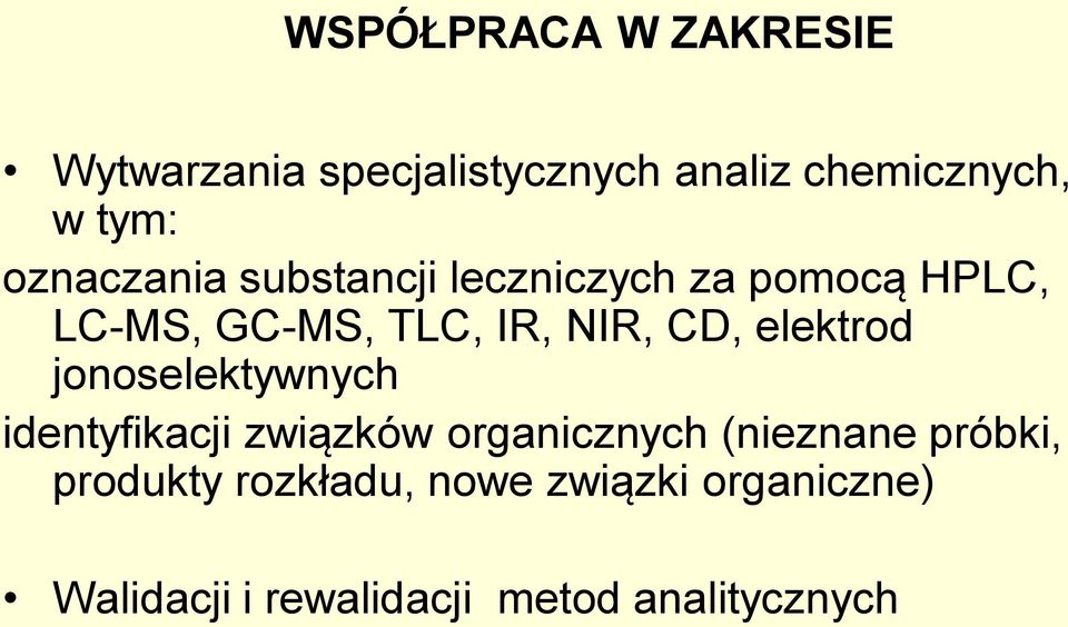 elektrod jonoselektywnych identyfikacji związków organicznych (nieznane próbki,