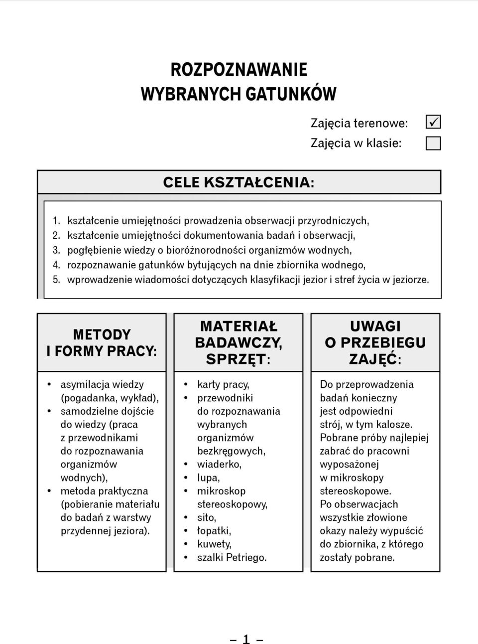 wprowadzenie wiadomości dotyczących klasyfikacji jezior i stref życia w jeziorze.