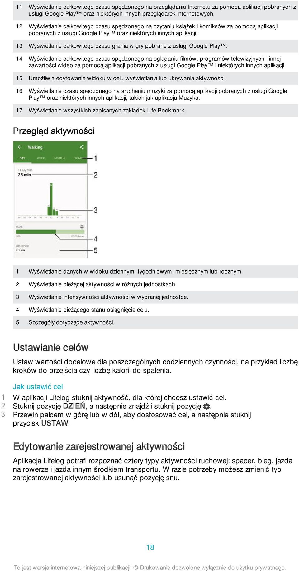 13 Wyświetlanie całkowitego czasu grania w gry pobrane z usługi Google Play.