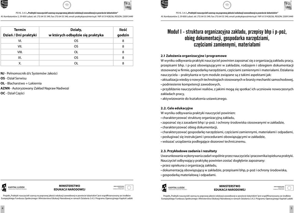 przepisy bhp i p-poż, obieg dokumentacji, gospodarka narzędziami, częściami zamiennymi, materiałami 2.