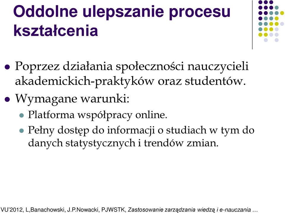 Wymagane warunki: Platforma współpracy online.