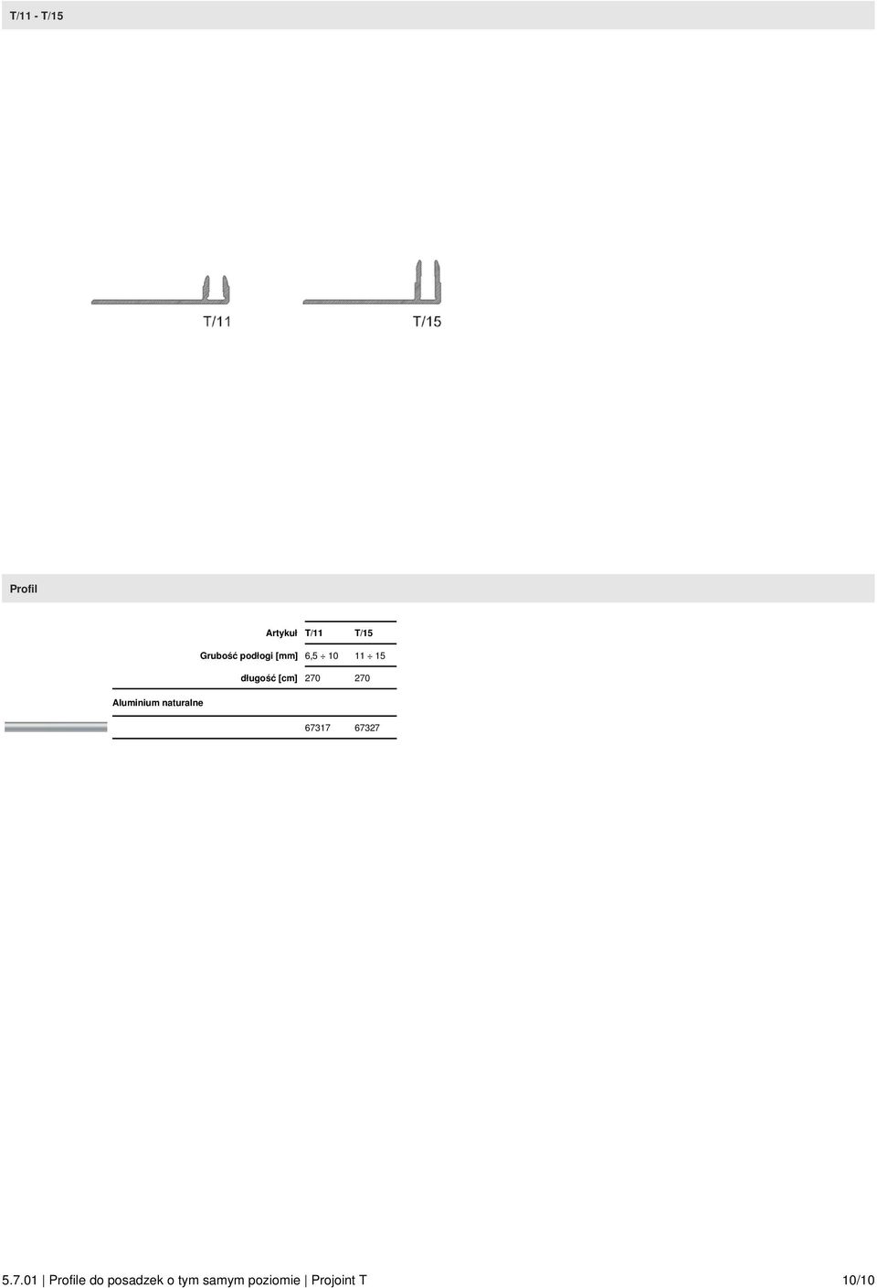 270 Aluminium naturalne 67317 67327 5.7.01