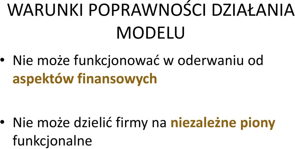 aspektów finansowych Nie może dzielić