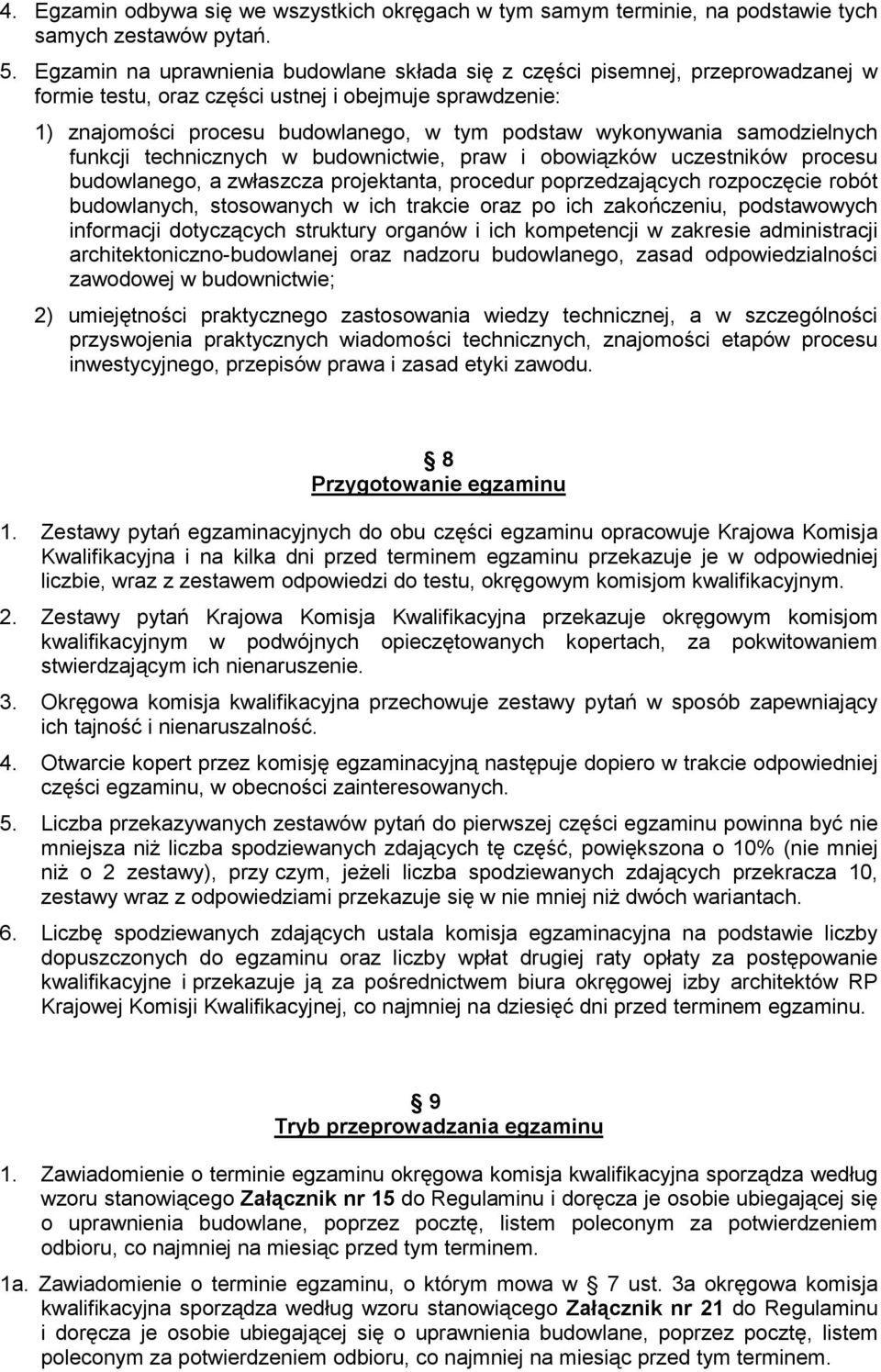 samodzielnych funkcji technicznych w budownictwie, praw i obowiązków uczestników procesu budowlanego, a zwłaszcza projektanta, procedur poprzedzających rozpoczęcie robót budowlanych, stosowanych w