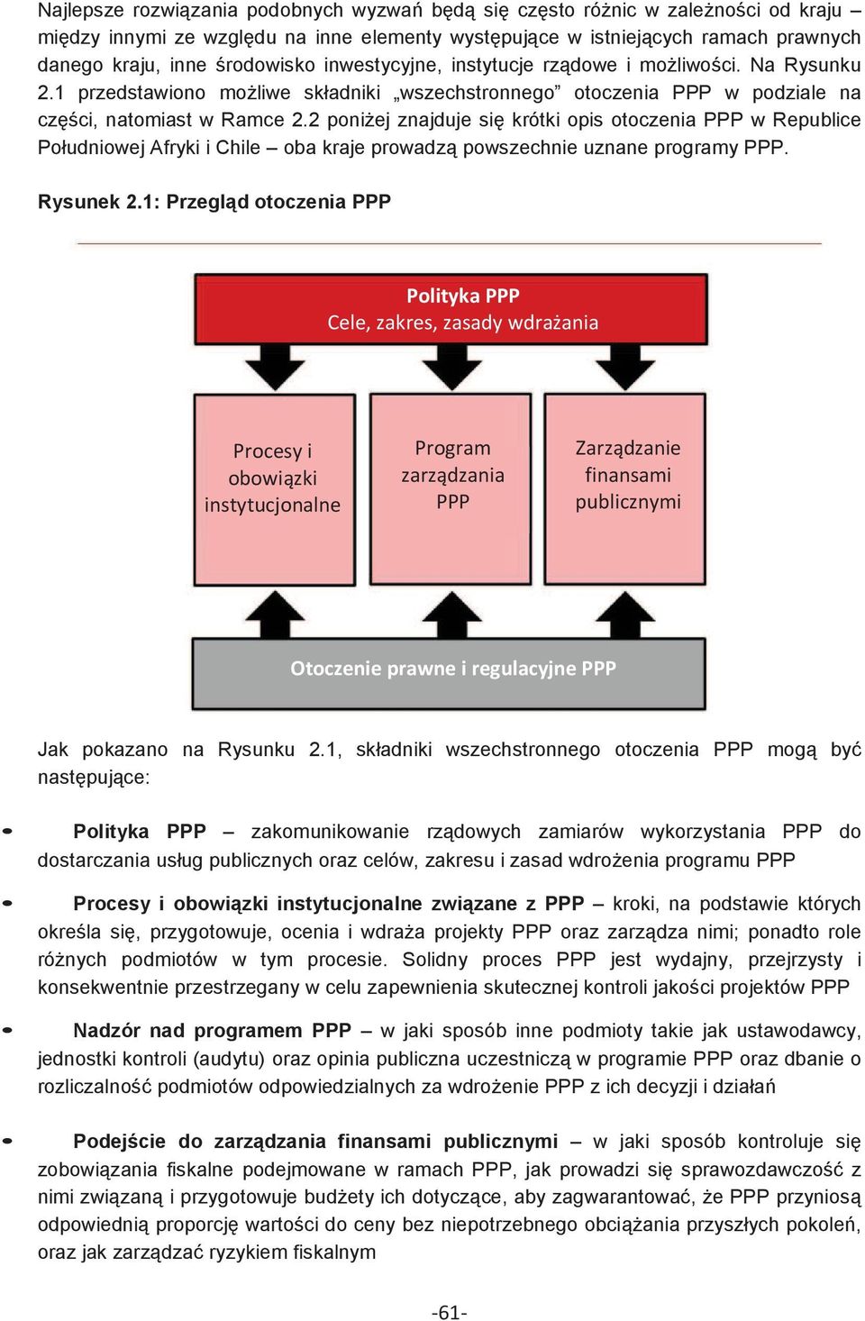 2 poniej znajduje si krótki opis otoczenia PPP w Republice Południowej Afryki i Chile oba kraje prowadz powszechnie uznane programy PPP. Rysunek 2.1: Przegld otoczenia PPP 2::!!3 #$! +!