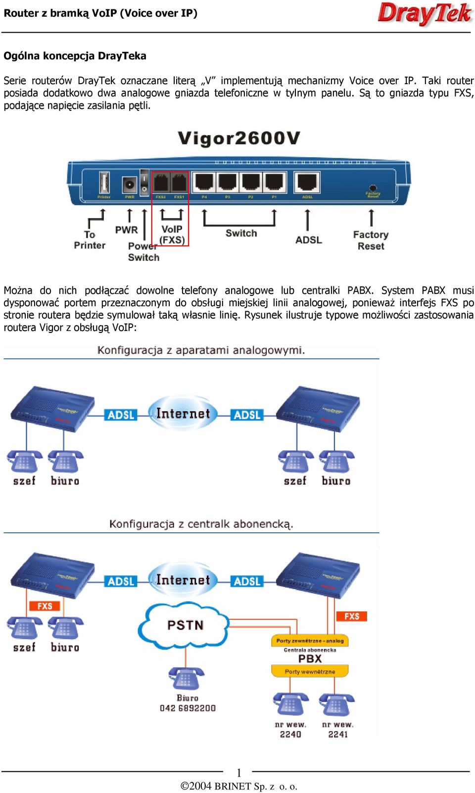 Można do nich podłączać dowolne telefony analogowe lub centralki PABX.