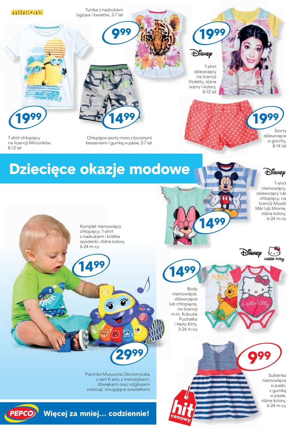 m-cy T-shirt niemowlęcy, dziewczęcy lub chłopięcy, na licencji Myszki Miki lub Minn