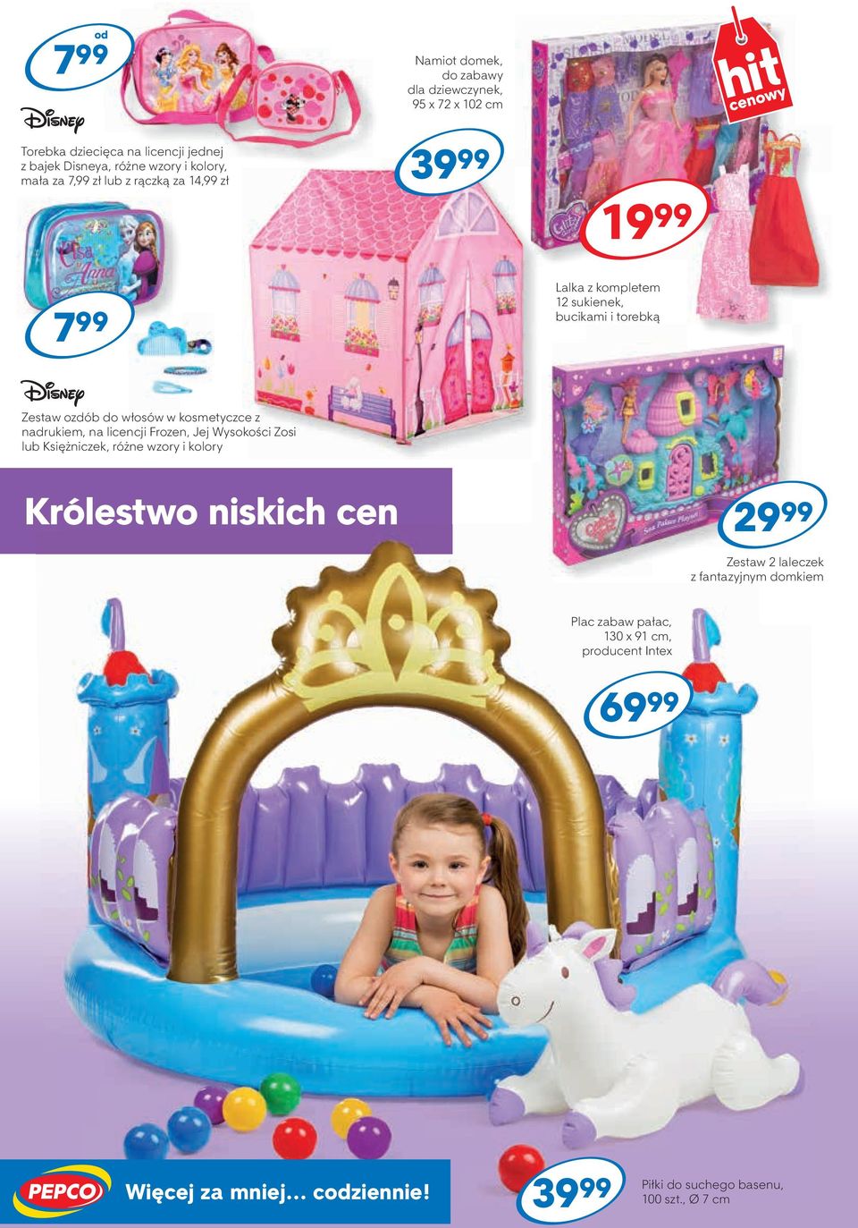 kosmetyczce z nadrukiem, na licencji Frozen, Jej Wysokości Zosi lub Księżniczek, różne wzory i kolory Królestwo niskich cen Zestaw 2