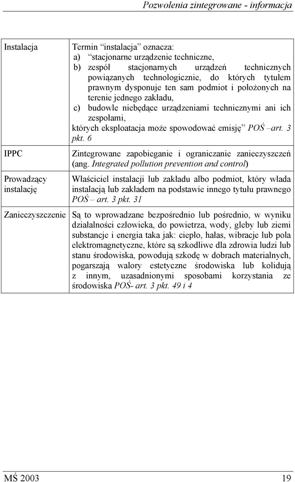 6 Zintegrowane zapobieganie i ograniczanie zanieczyszczeń (ang.