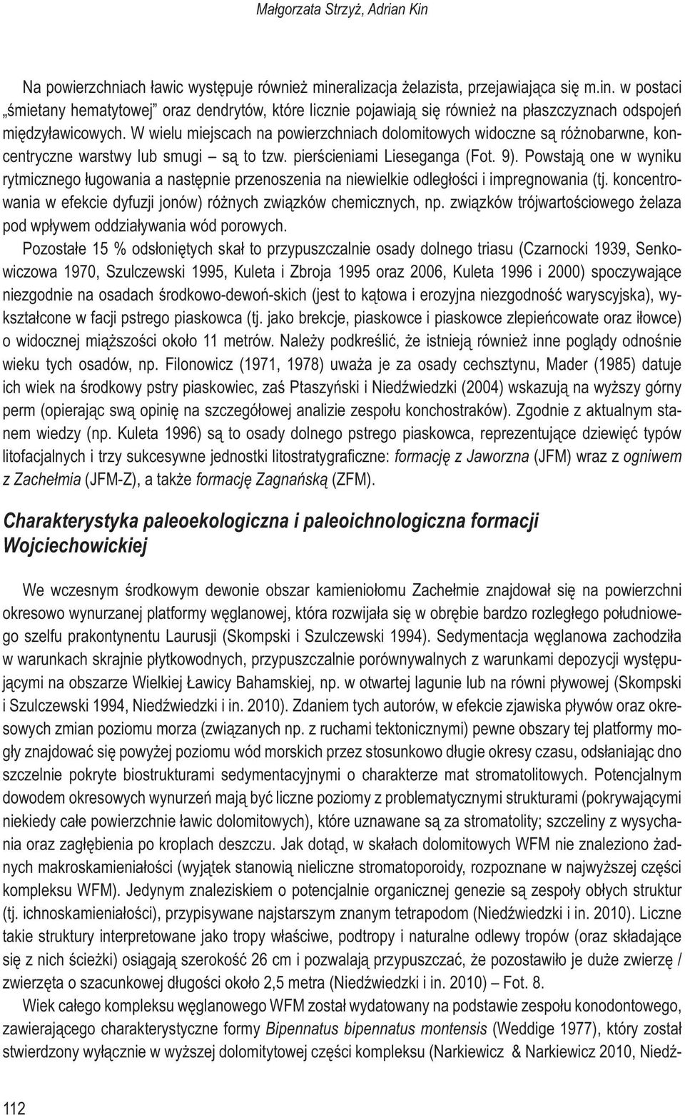 Powstają one w wyniku rytmicznego ługowania a następnie przenoszenia na niewielkie odległości i impregnowania (tj. koncentrowania w efekcie dyfuzji jonów) różnych związków chemicznych, np.