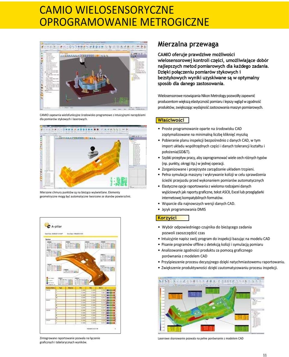 Wielosensorowe rozwiązania Nikon Metrology pozwoliły zapewnid producentom większą elastycznośd pomiaru i lepszy wgląd w zgodnośd produktów, zwiększając wydajnośd zastosowania maszyn pomiarowych.