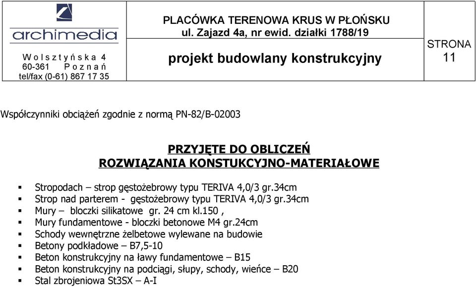 24 cm kl.150, Mury fundamentowe - bloczki betonowe M4 gr.