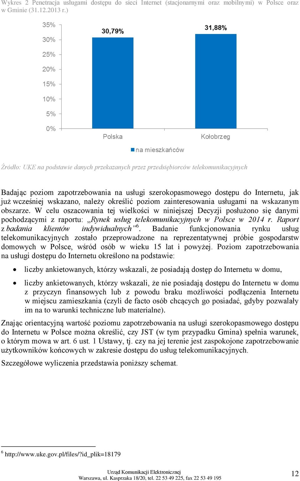 należy określić poziom zainteresowania usługami na wskazanym obszarze.