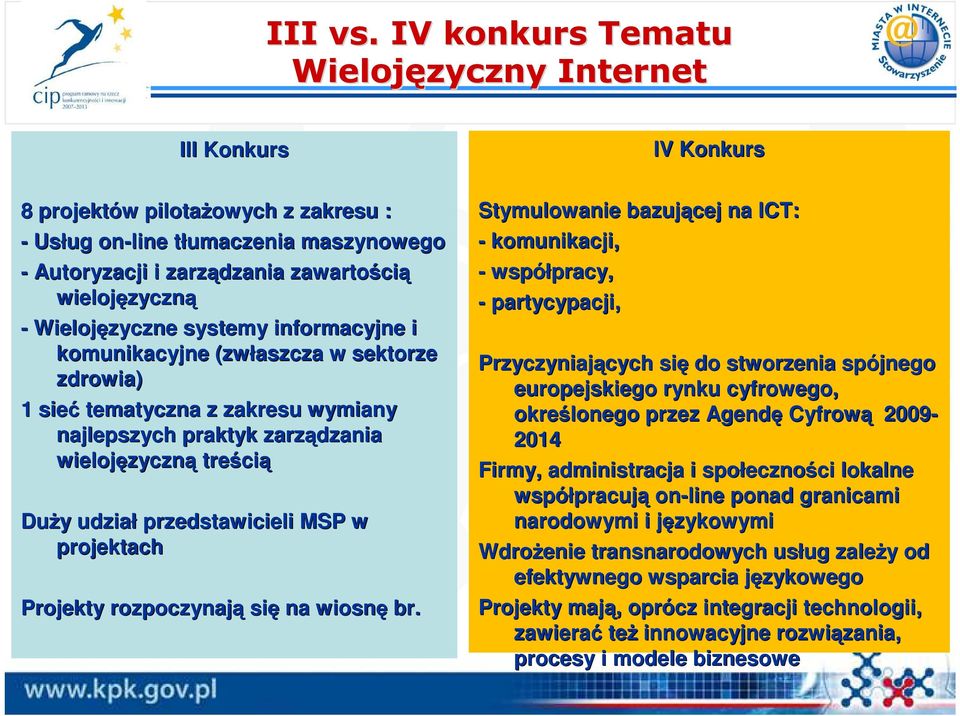 wielojęzyczn zyczną - Wielojęzyczne systemy informacyjne i komunikacyjne (zwłaszcza w sektorze zdrowia) 1 sieć tematyczna z zakresu wymiany najlepszych praktyk zarządzania wielojęzyczn zyczną treści