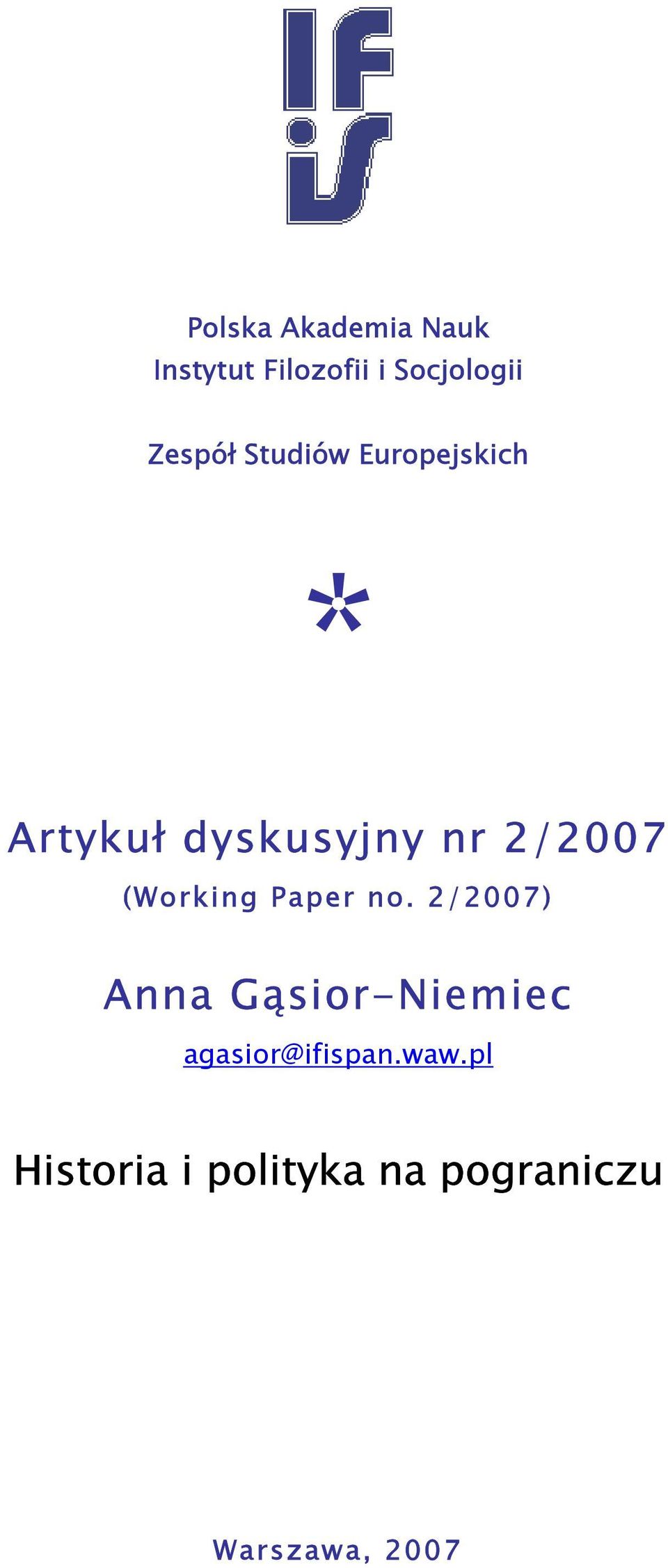 2/2007 (Working Paper no.