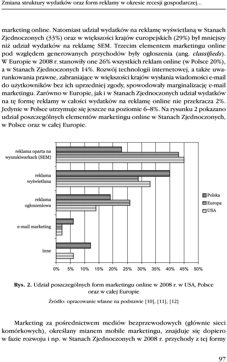 Trzecim elementem marketingu online pod względem generowanych przychodów były ogłoszenia (ang. classifieds). W Europie w 2008 r.