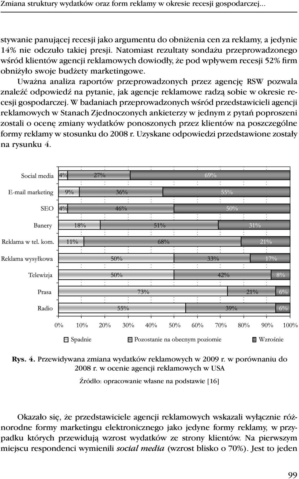 Uważna analiza raportów przeprowadzonych przez agencję RSW pozwala znaleźć odpowiedź na pytanie, jak agencje reklamowe radzą sobie w okresie recesji gospodarczej.