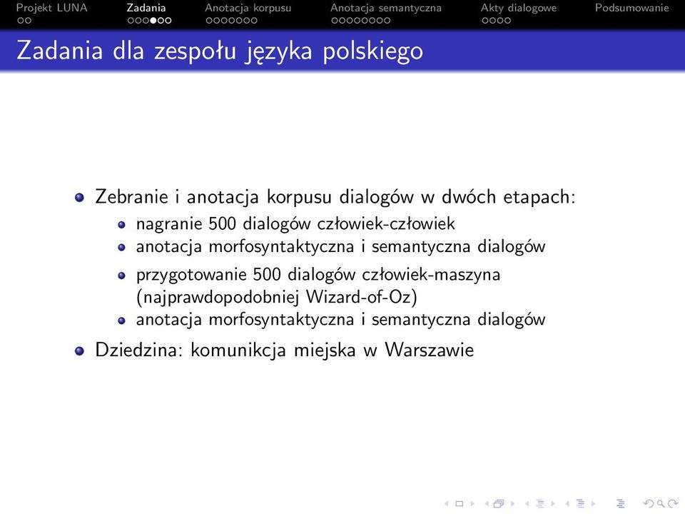 semantyczna dialogów przygotowanie 500 dialogów człowiek-maszyna (najprawdopodobniej