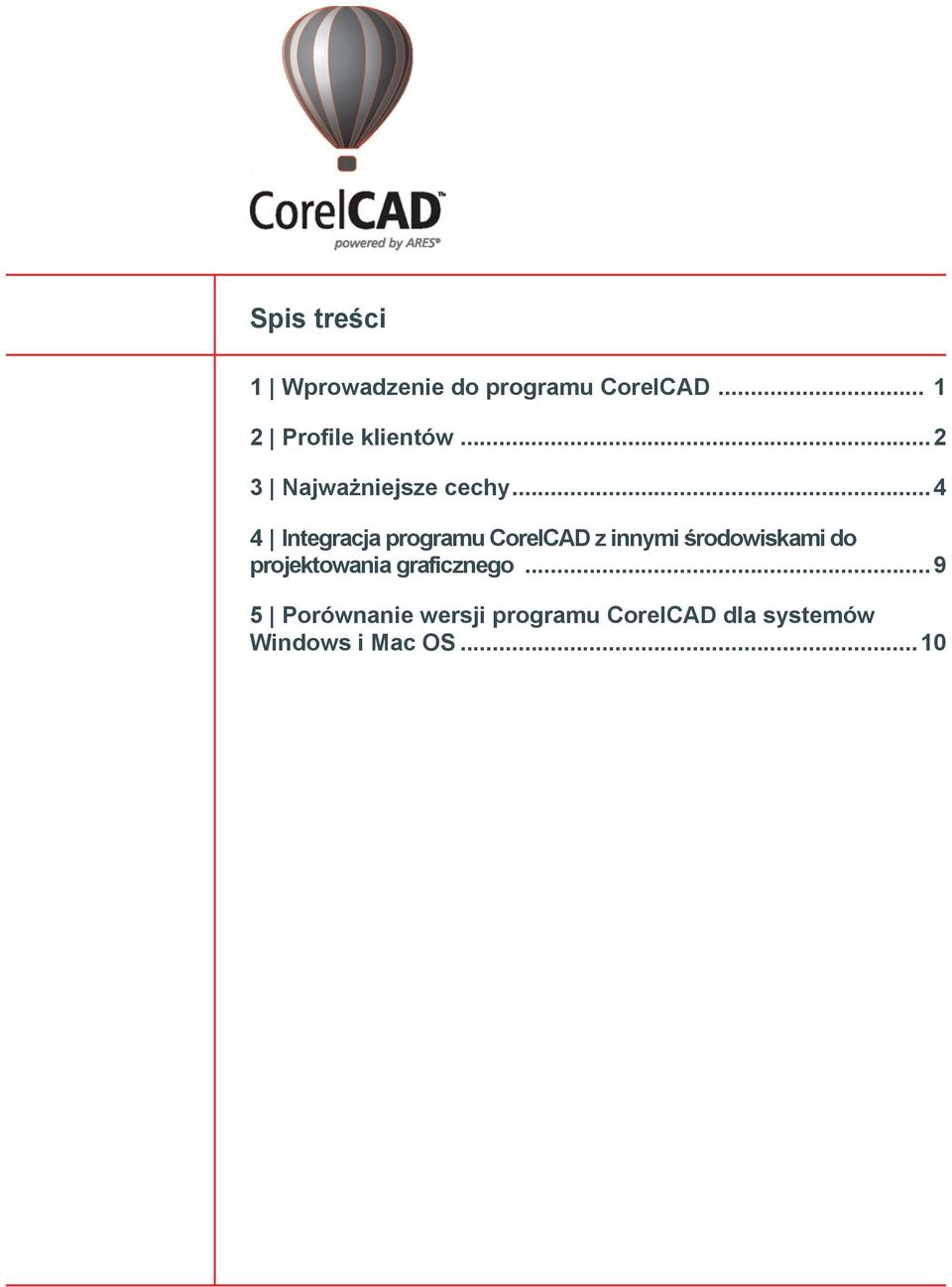 ..4 4 Integracja programu CorelCAD z innymi środowiskami do