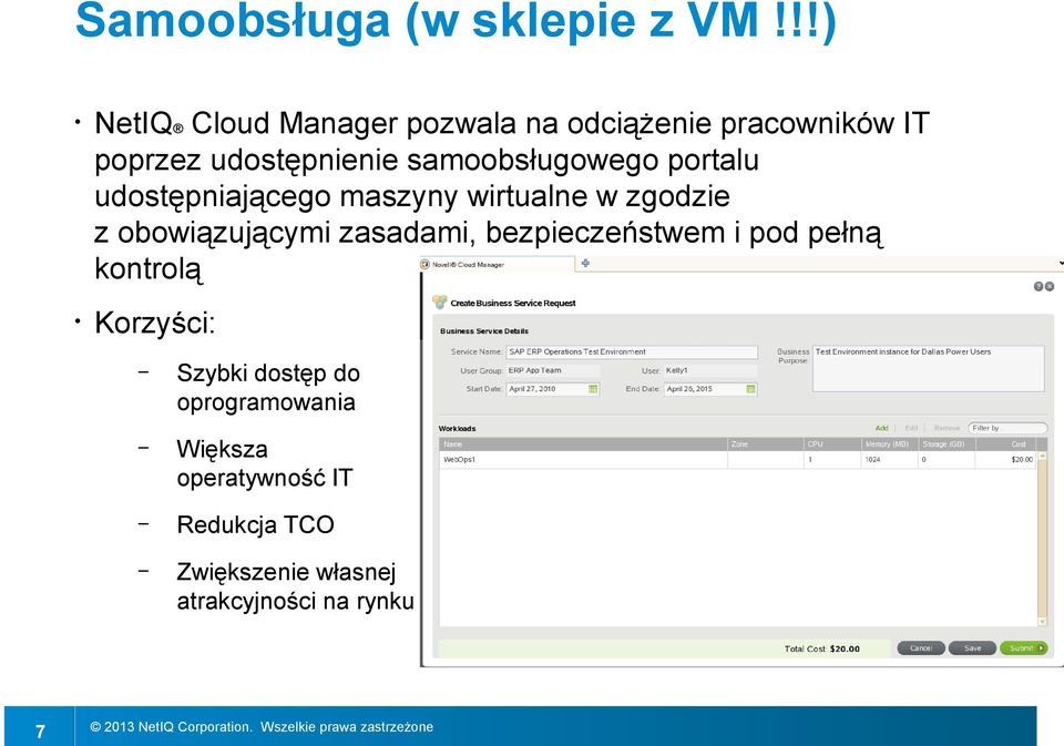 samoobsługowego portalu udostępniającego maszyny wirtualne w zgodzie z obowiązującymi