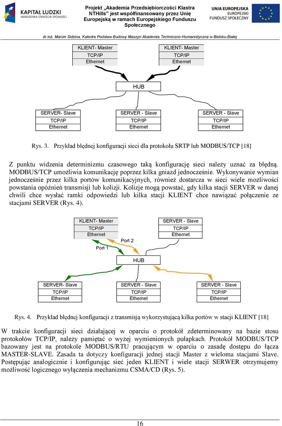 MODBUS/TCP umożliwia komunikację poprzez kilka gniazd jednocześnie.