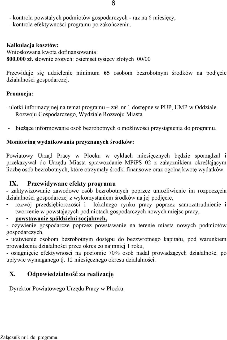 Promocja: ulotki informacyjnej na temat programu zał.