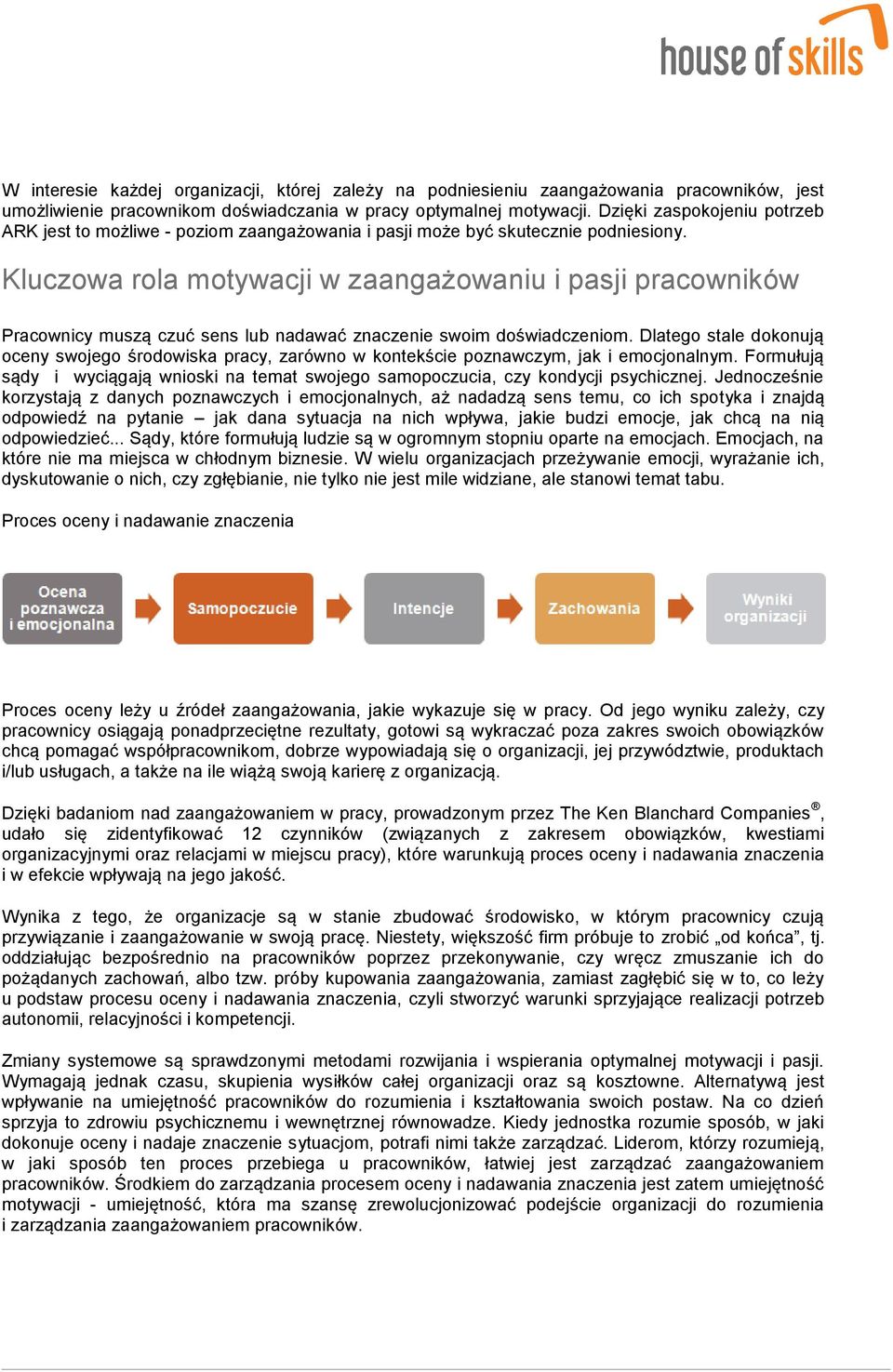 Kluczowa rola motywacji w zaangażowaniu i pasji pracowników Pracownicy muszą czuć sens lub nadawać znaczenie swoim doświadczeniom.